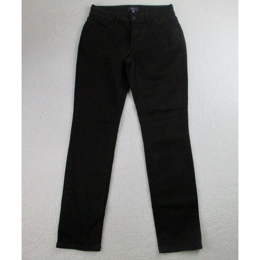 NYDJ Jeans Womens Size OP Black Legging Petite Straight Leg Made In USA